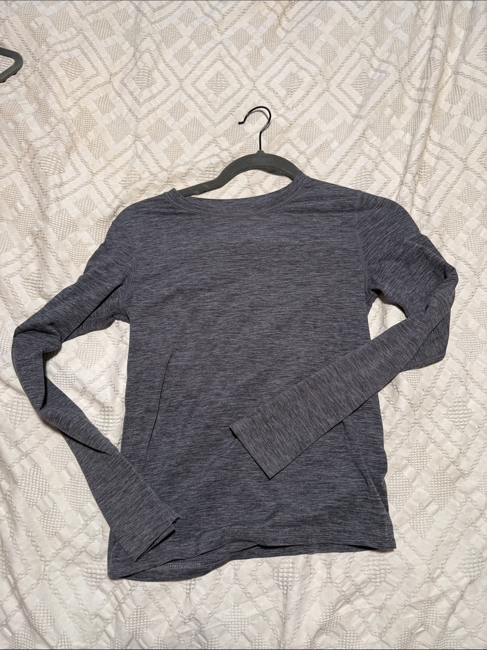 Athletic Works Long Sleeve Crewneck Top - Heather Charcoal